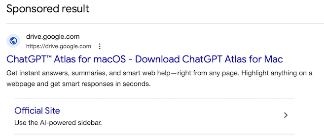 Google ad for disk space